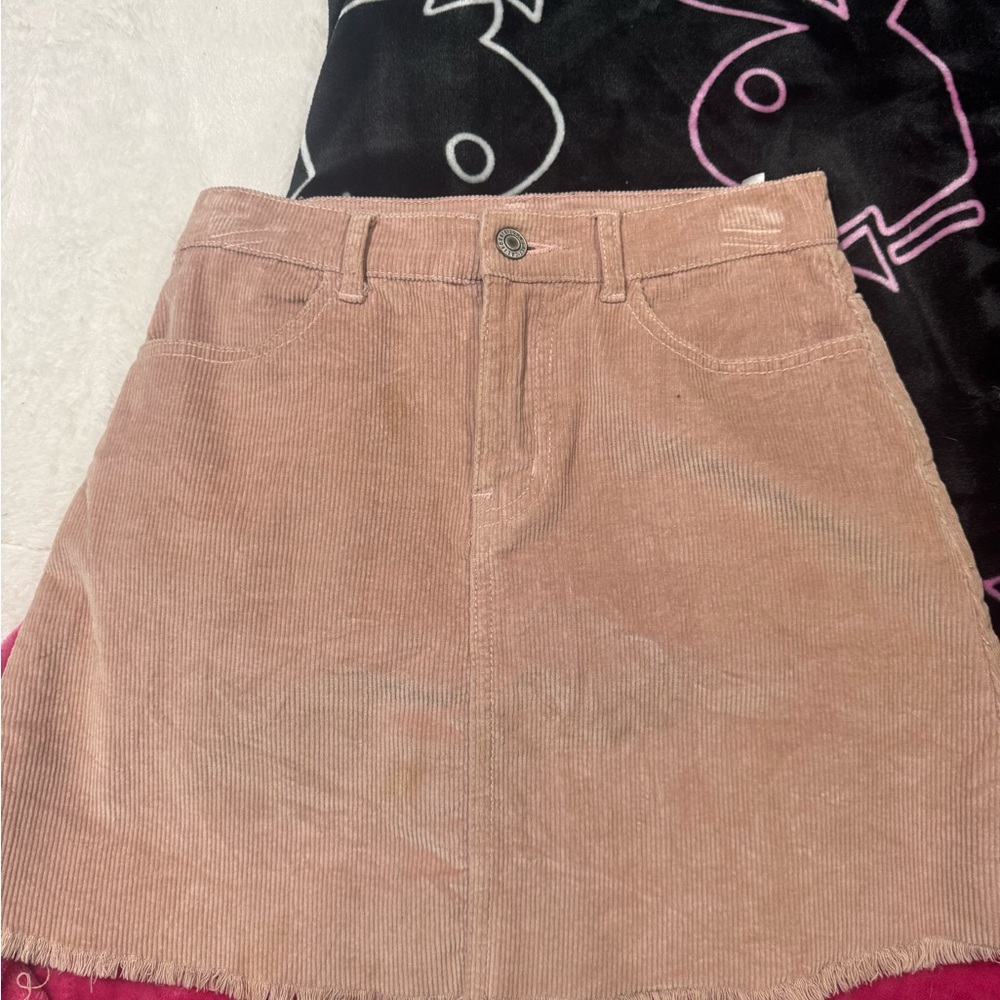 Zara Pink Corduroy Mini Skirt